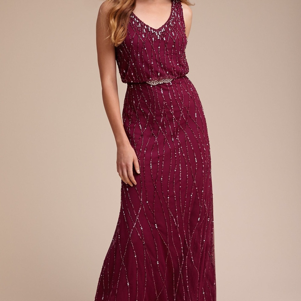 Adrianna Papell Burgundy Brooklyn Gown
